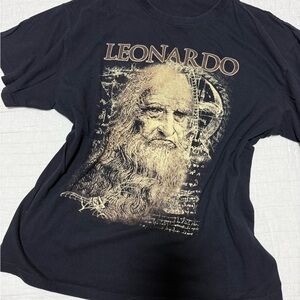 Leonardo Black Graphic T-Shirt
